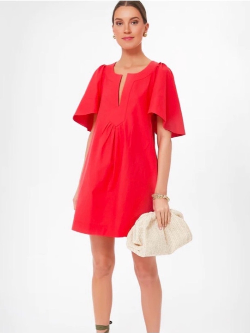 NWT Tuckernuck Pomander Place Red Finley Flutter Sleeve Dress | Med | Game Day